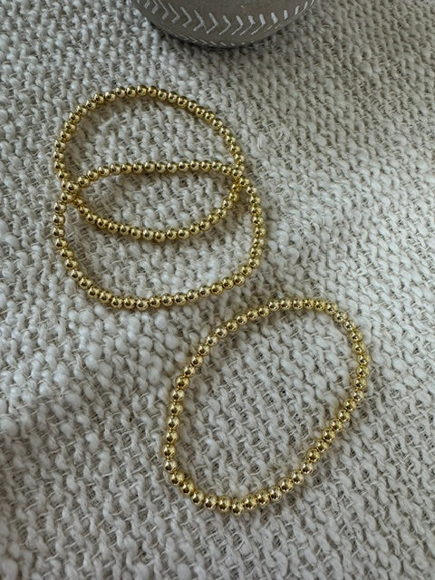 Gold Filled Stretchy Beaded Bracelet