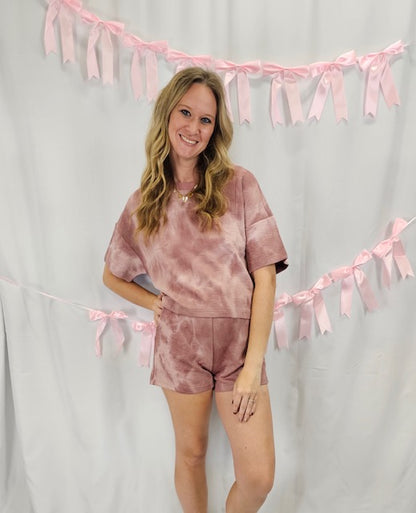 Mineral Wash Pink Short Set
