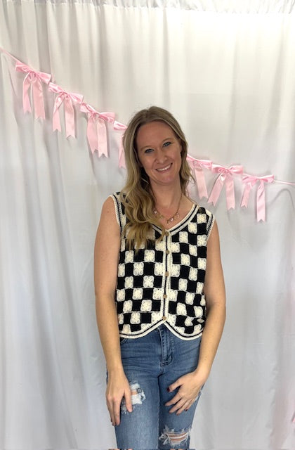 Checkered Croquet Top