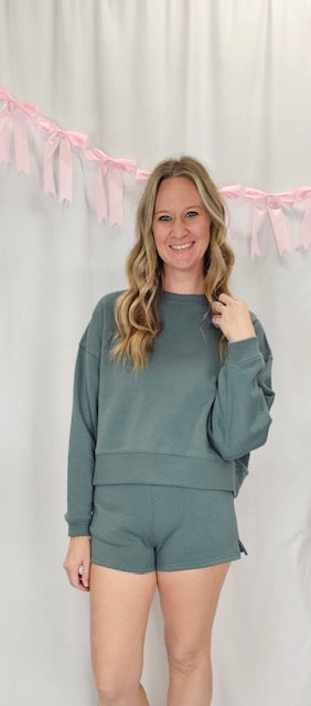 Teal Cozy Short Set