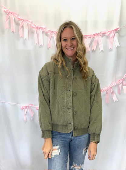 Green Quilted Jacket