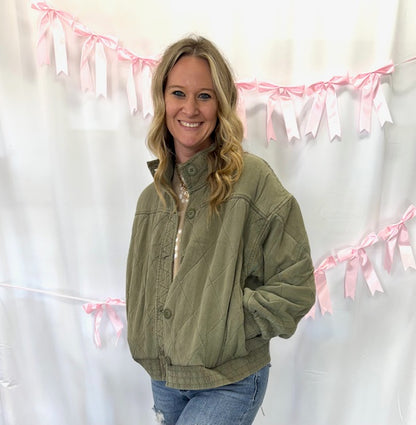 Green Quilted Jacket