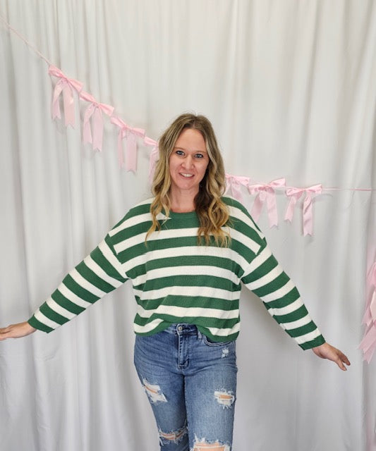 Green and White Long Sleeve