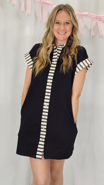 Black Stripe Detail dress