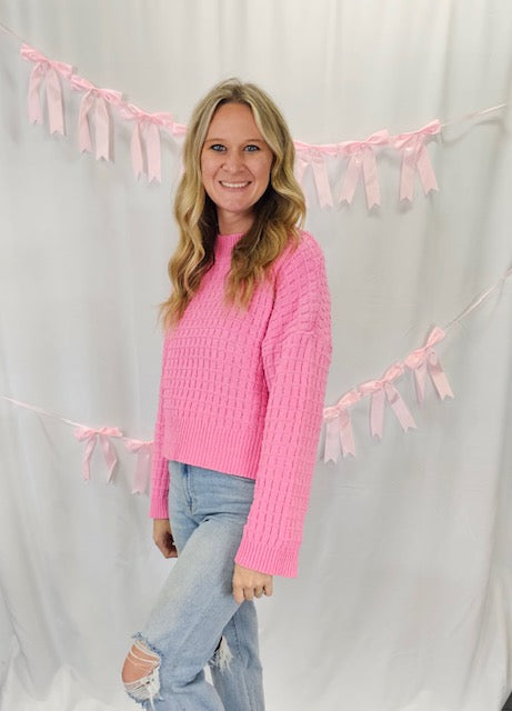 Hot Pink Chenille Sweater