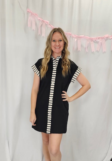 Black Stripe Detail dress