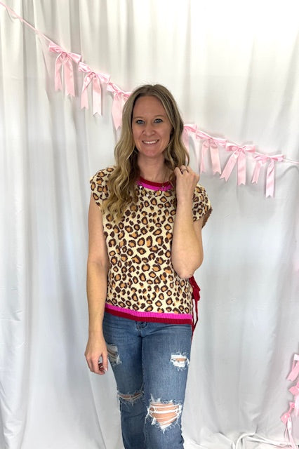 Leopard Contract Side Tie Top