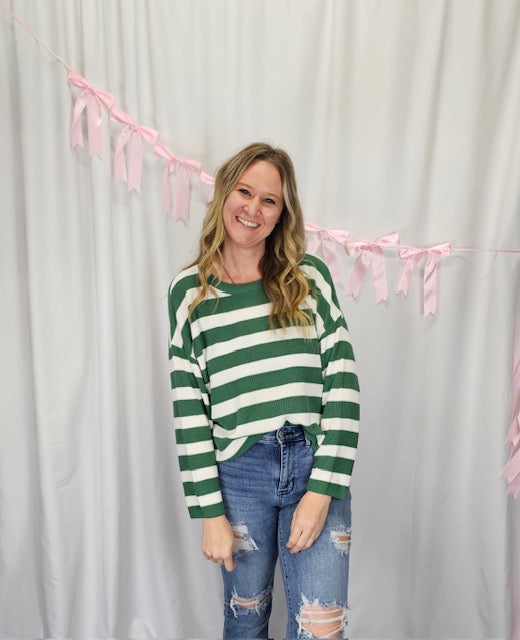Green and White Long Sleeve
