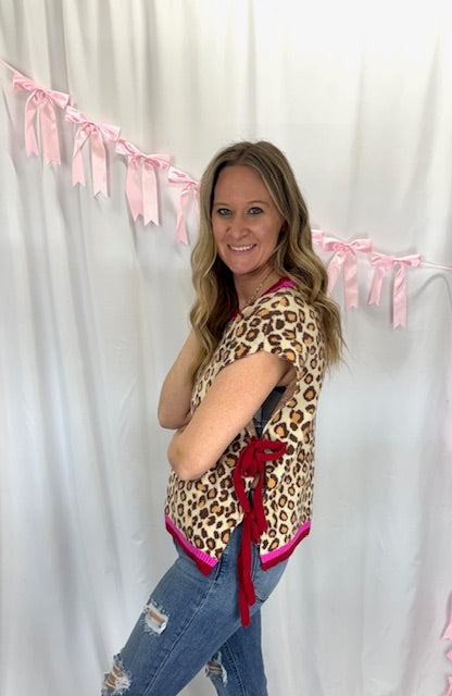 Leopard Contract Side Tie Top