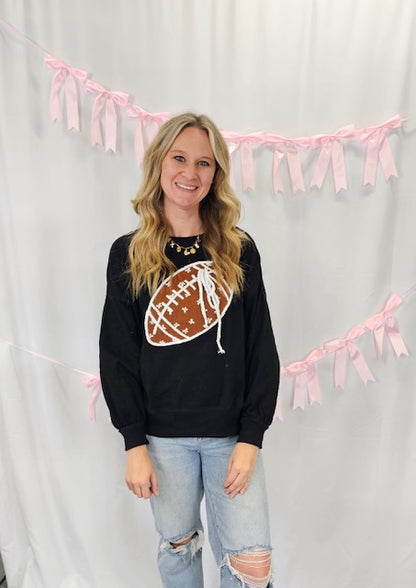 Black Bow Football Sweatshirt